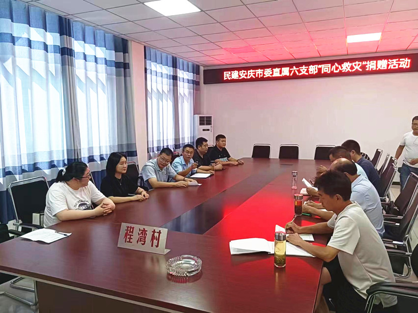 民建安庆市委直属六支部开展“同心救灾”捐赠活动