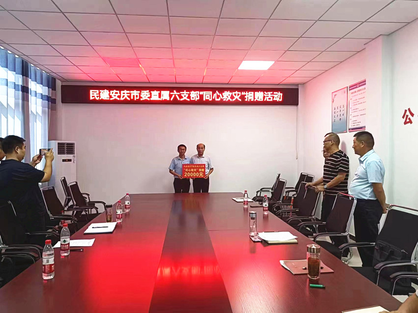 民建安庆市委直属六支部开展“同心救灾”捐赠活动